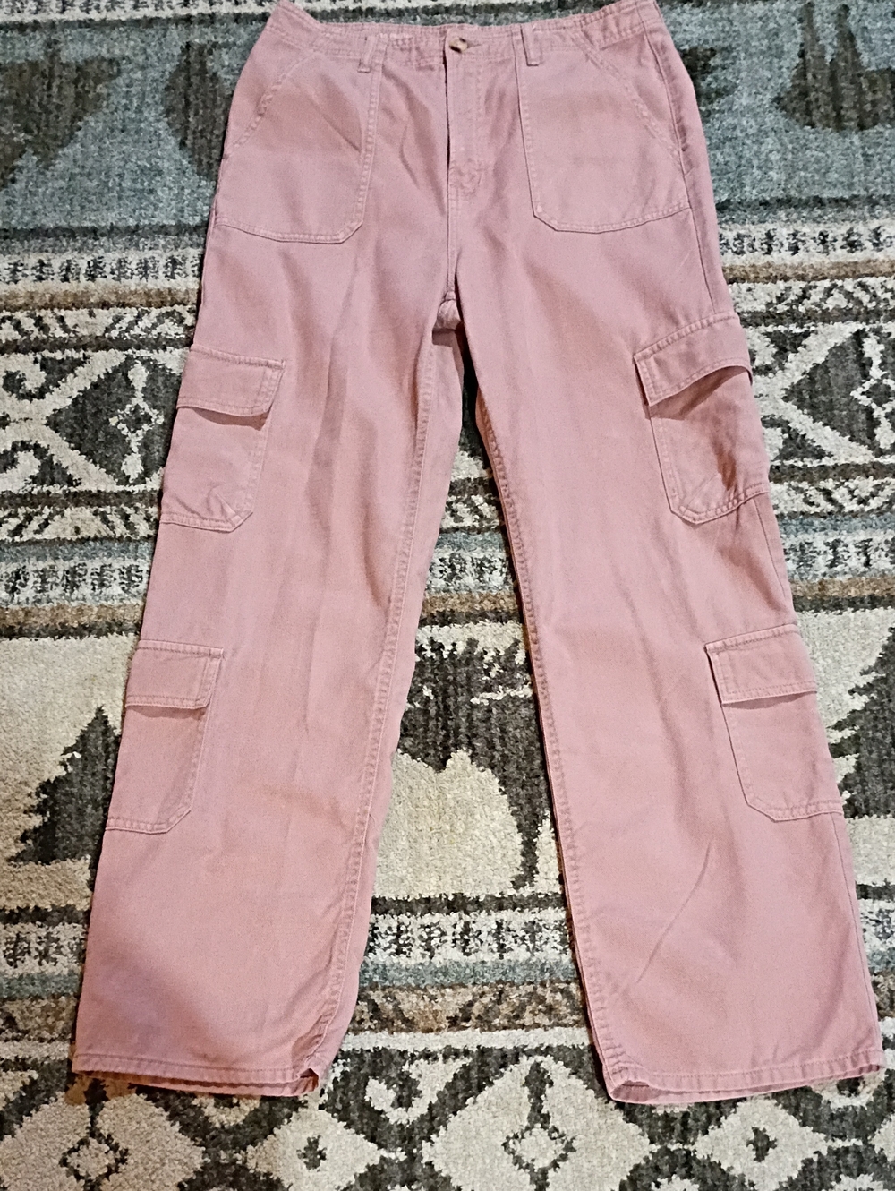 a.n.a.highest -rise Vintage Straight Cargo Pants in Dusty Rose